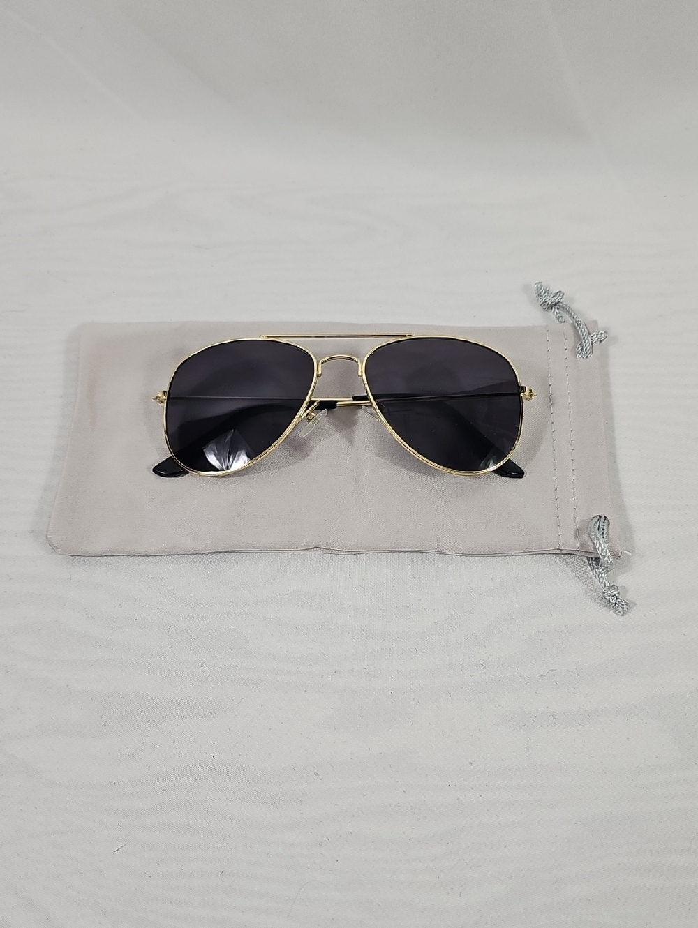 Free Add-On Item- Gold Frame Aviator Sunglasses with Dark Gray Lenses for Babies